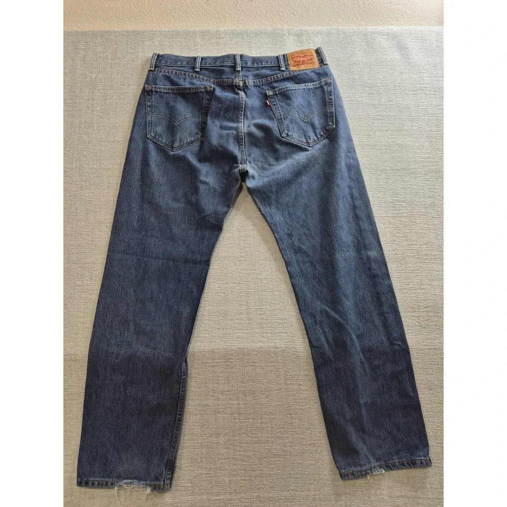 Levi's 505 Jeans Mens 38x32 Blue Denim‎ Zip Fly Straight Leg Outdoor Street Wear